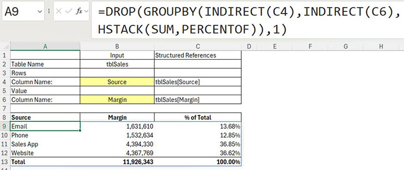 Excel screenshot